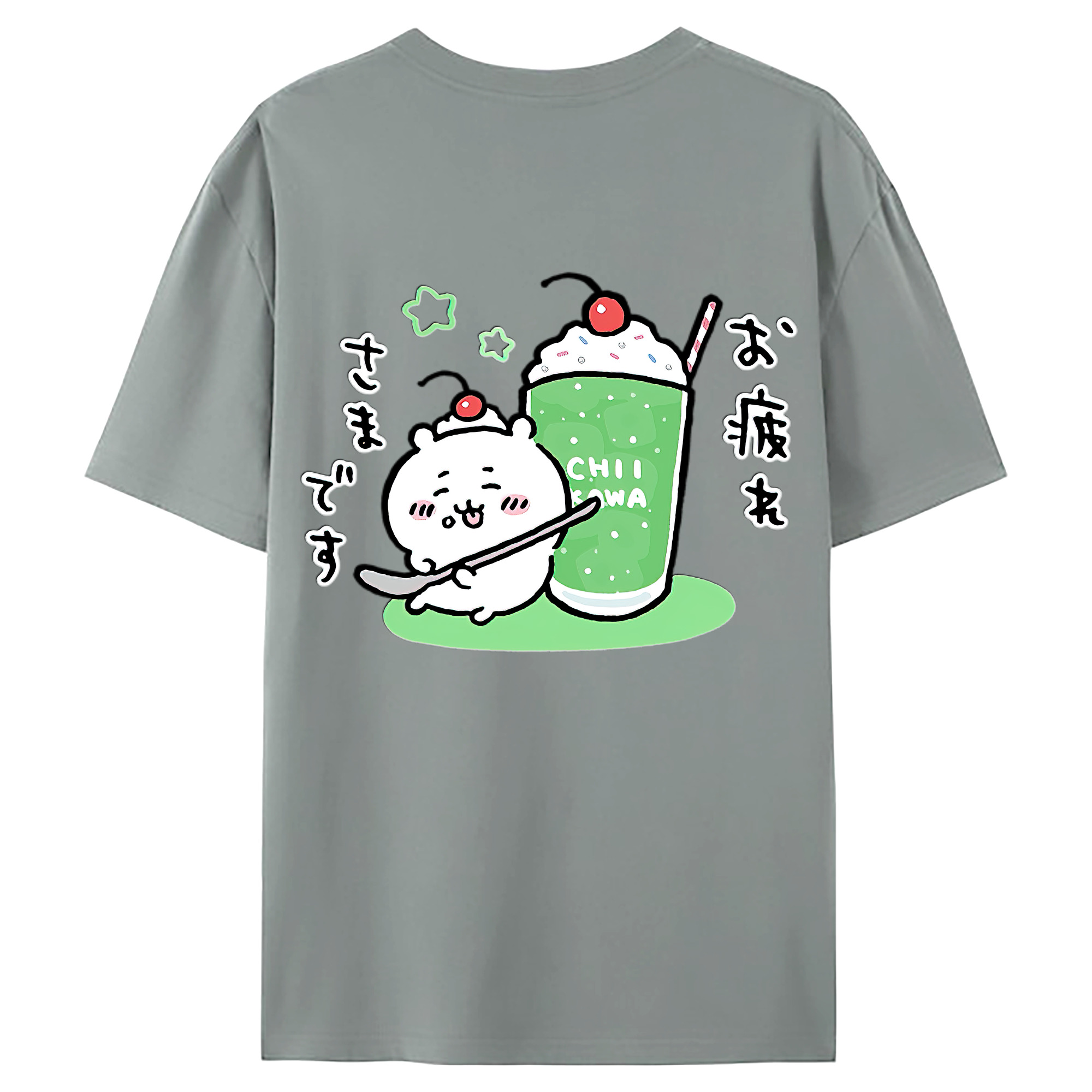 （画像用） ちいかわ ちいかわ Chii-kawa chiikawa 綿100％ メンズ半袖Tシャツ（バックプリント） 通気性